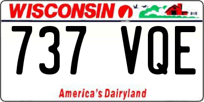 WI license plate 737VQE