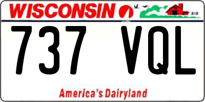 WI license plate 737VQL