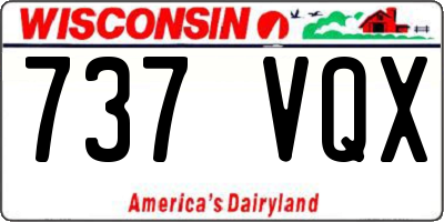 WI license plate 737VQX