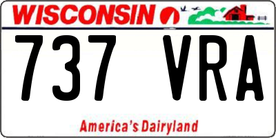 WI license plate 737VRA