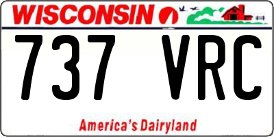 WI license plate 737VRC
