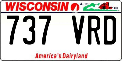WI license plate 737VRD