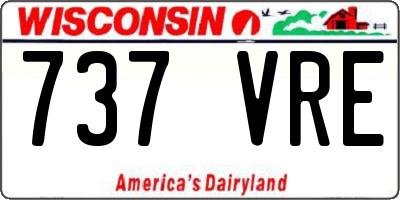 WI license plate 737VRE
