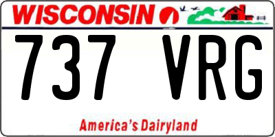 WI license plate 737VRG