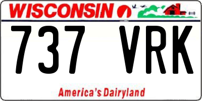 WI license plate 737VRK