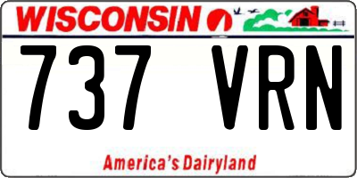 WI license plate 737VRN