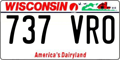 WI license plate 737VRO