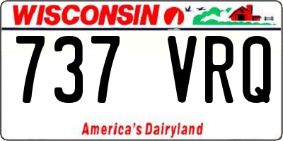 WI license plate 737VRQ