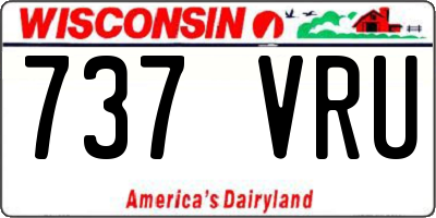 WI license plate 737VRU