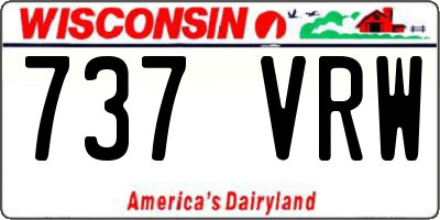 WI license plate 737VRW