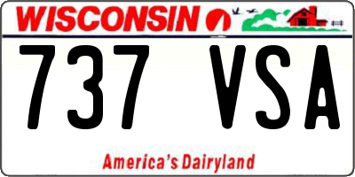 WI license plate 737VSA