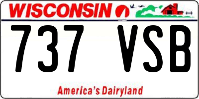 WI license plate 737VSB