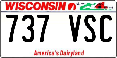 WI license plate 737VSC