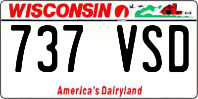 WI license plate 737VSD