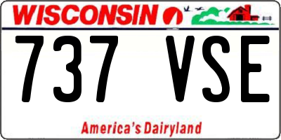 WI license plate 737VSE