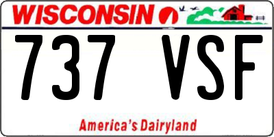 WI license plate 737VSF