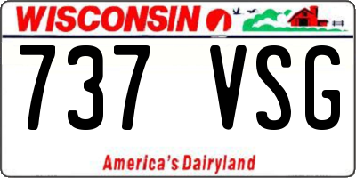 WI license plate 737VSG