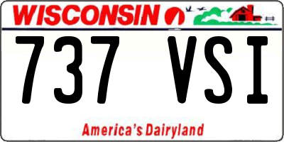 WI license plate 737VSI