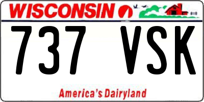 WI license plate 737VSK