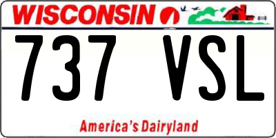 WI license plate 737VSL