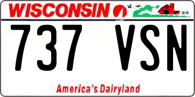 WI license plate 737VSN
