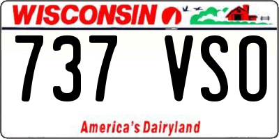 WI license plate 737VSO