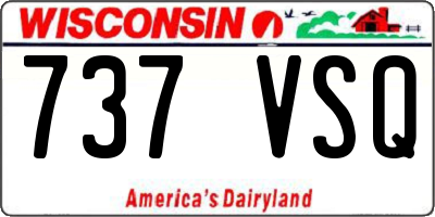WI license plate 737VSQ