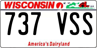 WI license plate 737VSS