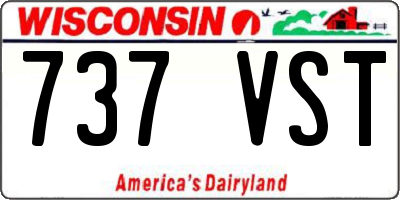 WI license plate 737VST
