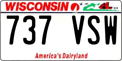 WI license plate 737VSW