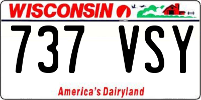 WI license plate 737VSY