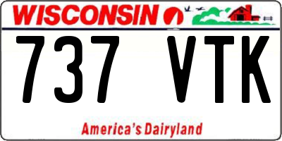 WI license plate 737VTK