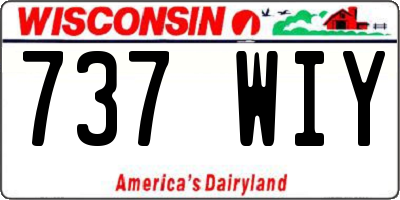 WI license plate 737WIY