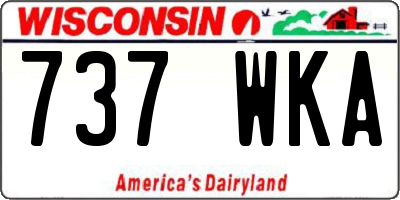 WI license plate 737WKA