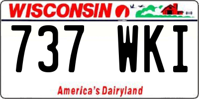 WI license plate 737WKI