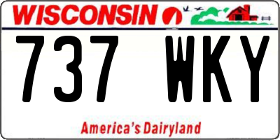 WI license plate 737WKY