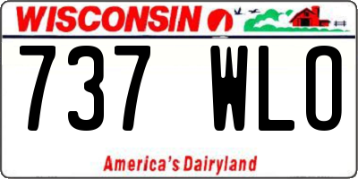 WI license plate 737WLO