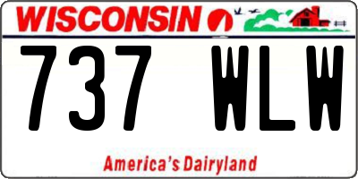 WI license plate 737WLW