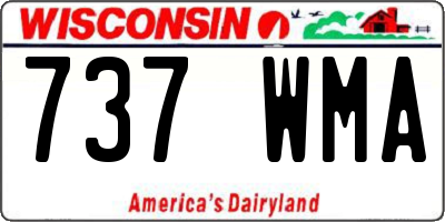 WI license plate 737WMA