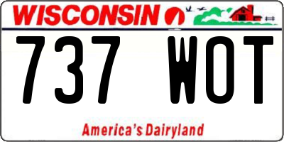 WI license plate 737WOT