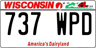 WI license plate 737WPD