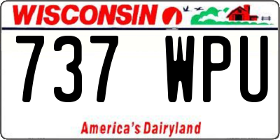 WI license plate 737WPU