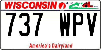 WI license plate 737WPV