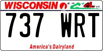 WI license plate 737WRT