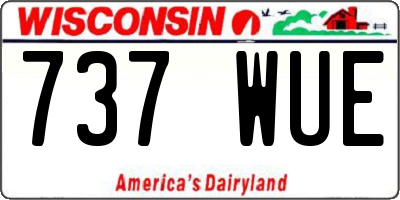 WI license plate 737WUE