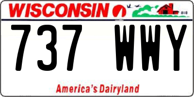 WI license plate 737WWY