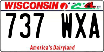 WI license plate 737WXA