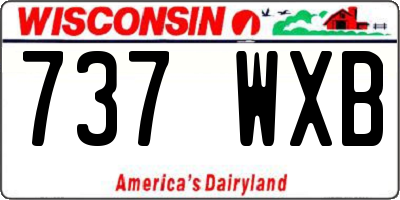 WI license plate 737WXB
