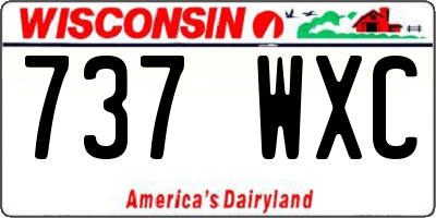 WI license plate 737WXC