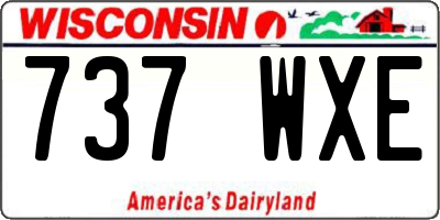 WI license plate 737WXE